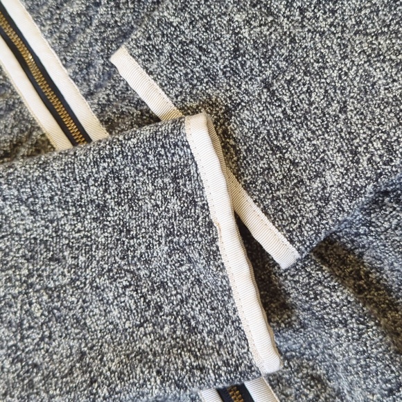 ANTHRO I Gray Boucle Ruffle Front Zip-Up Blazer Jacket by Elevenses, 6 - Picture 6 of 15